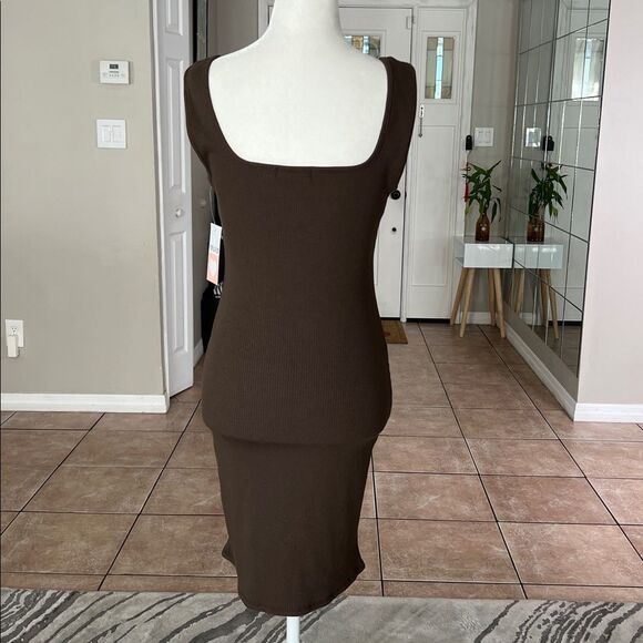 Popular 21 Ribbed Knit Tank Bodycon Dress Medium - Picture 6 of 12